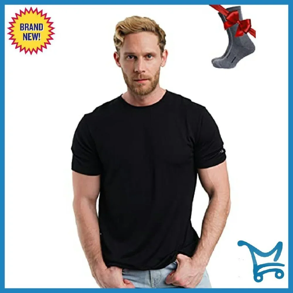 Men's Merino Wool Thermal T-Shirt Lightweight All-Season Base Layer